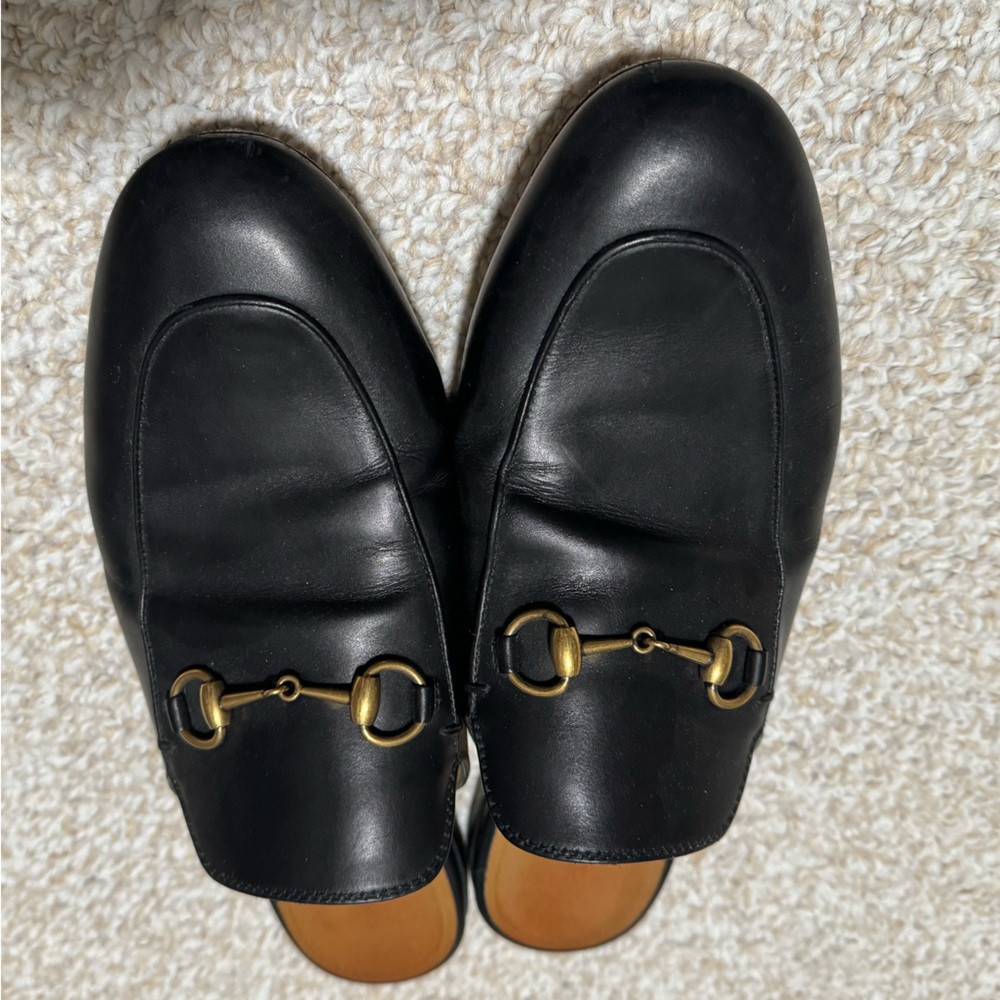 AUTHENTIC Gucci WOMEN'S PRINCETOWN LEATHER SLIPPER mule slide loafers size 40 - Picture 7 of 9